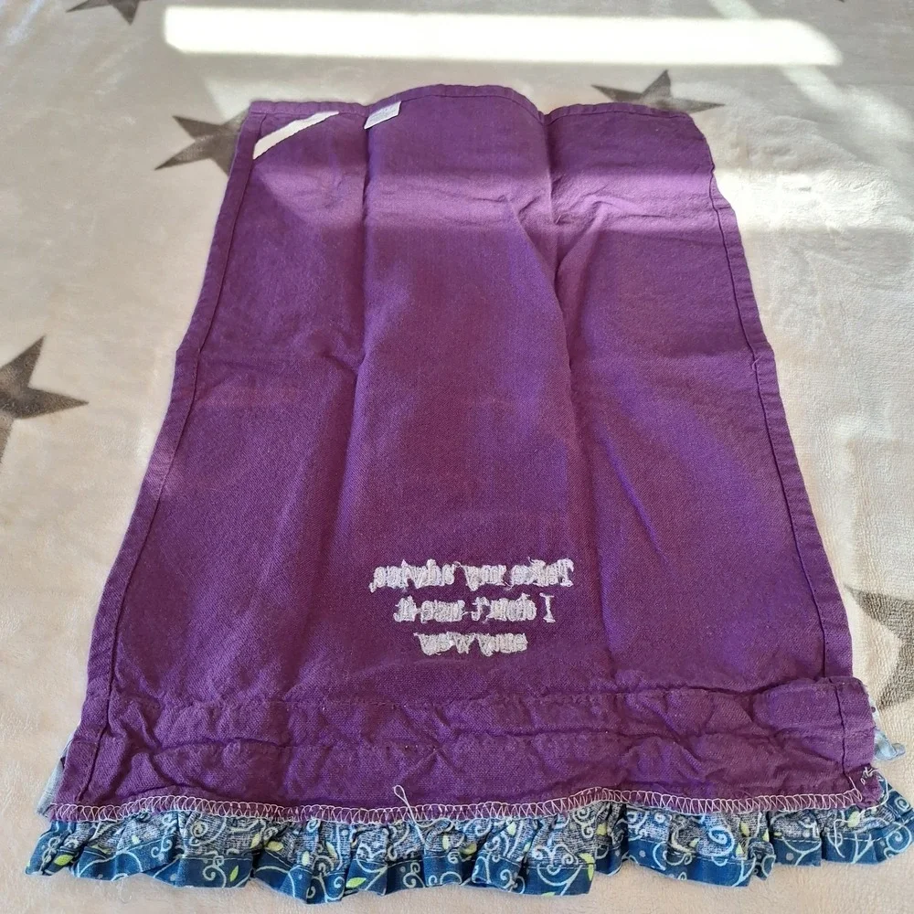 Vintage Split‎ P 100% Cotton Kitchen Tea Towel Embroidered Ruffles Novelty Funny